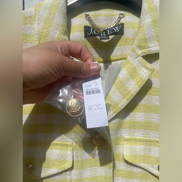 J Crew Collared Lady Jacket in Gingham Terry Tweed NWT - Picture 6 of 11